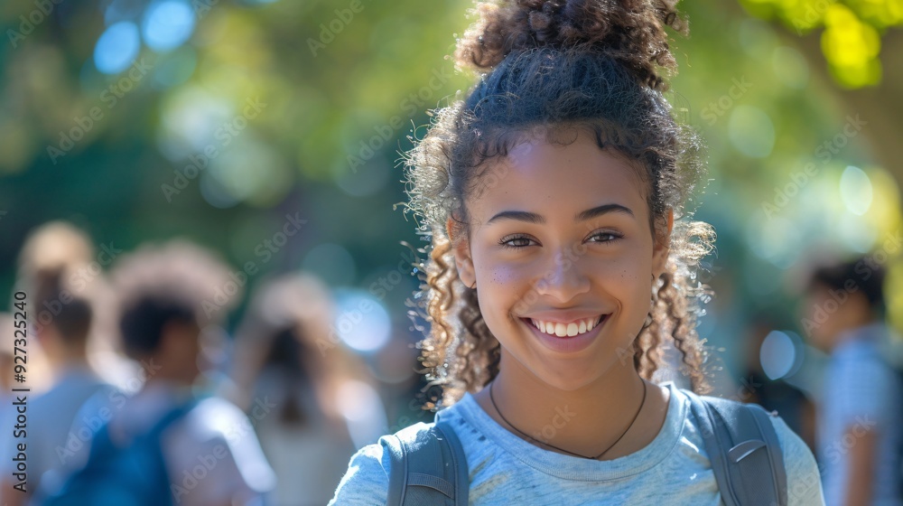 Portrait of a American female student going to school Portrait of a American female student going to school