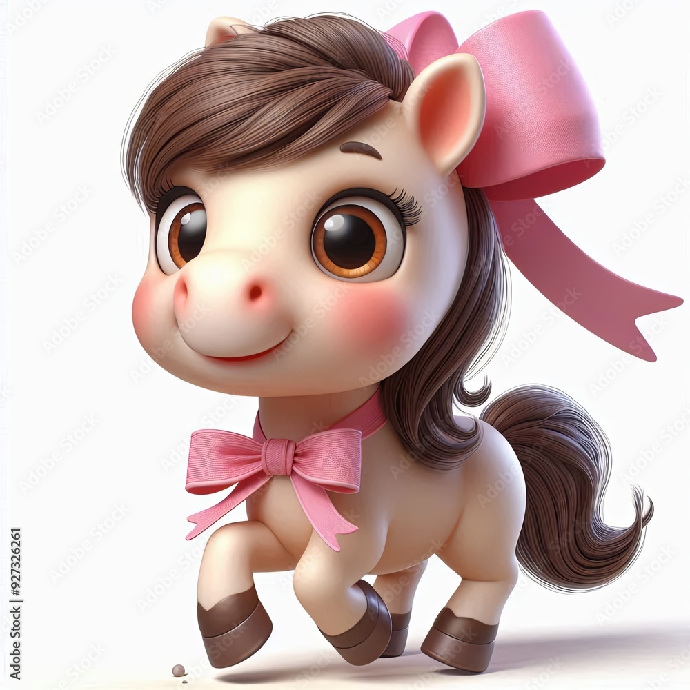 Cute Happy horse with a ribbon on head , 3d Generative aI
Cute Happy horse with a ribbon on head , 3d Generative aI