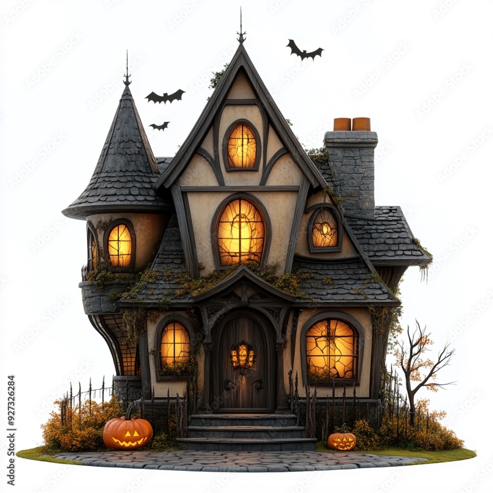 3D Cartoon Cute Funny Haunted House for Halloween 3D Cartoon Cute Funny Haunted House for Halloween