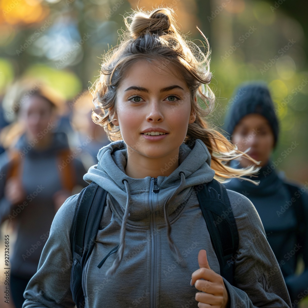 female student with a backpack going to college female student with a backpack going to college