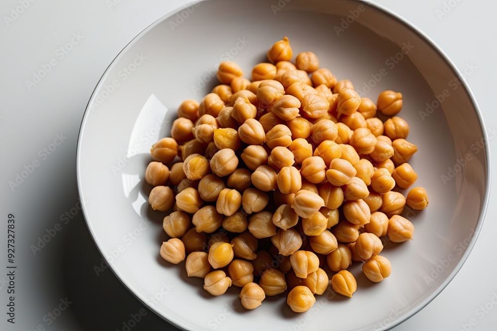 Mediterranean Yellow Chickpeas on a White Surface Savory Vegetable Dish Mediterranean Yellow Chickpeas on a White Surface Savory Vegetable Dish