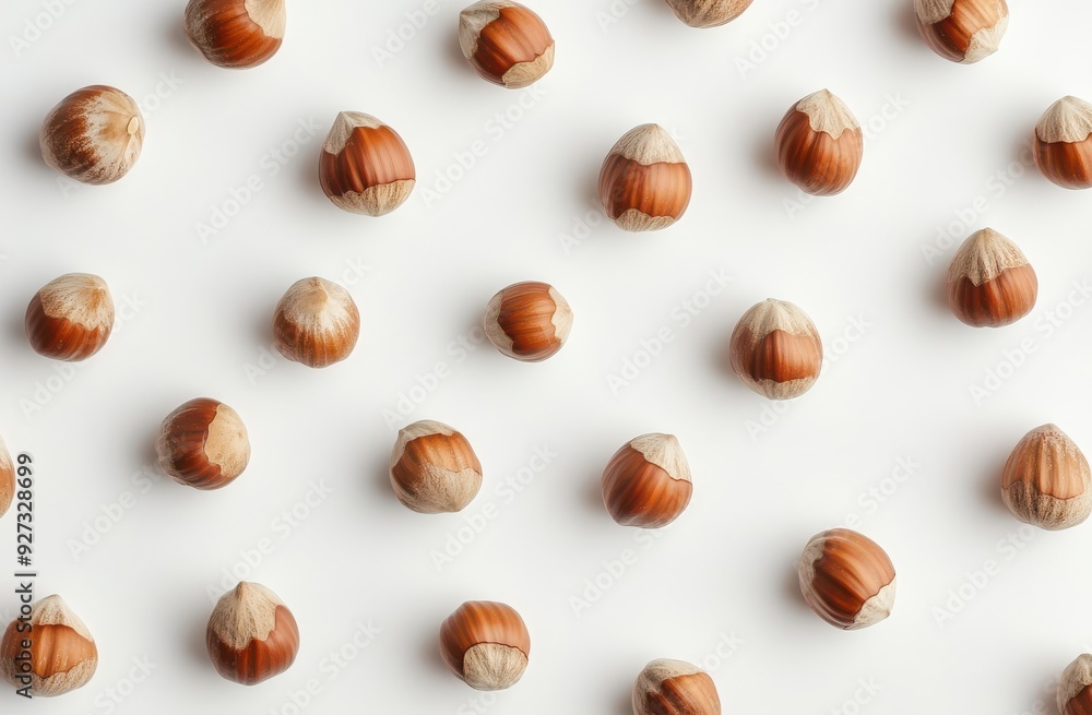 small pile of hazelnuts on a white background small pile of hazelnuts on a white background