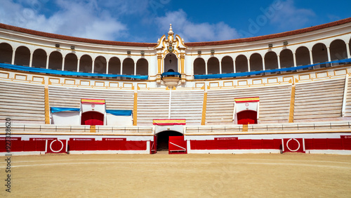 Interior de la plaza de toros de Melilla, España photo