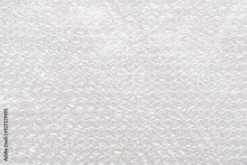 close up of polyethylene bubble wrap used to pack and ship fragile items in boxes.