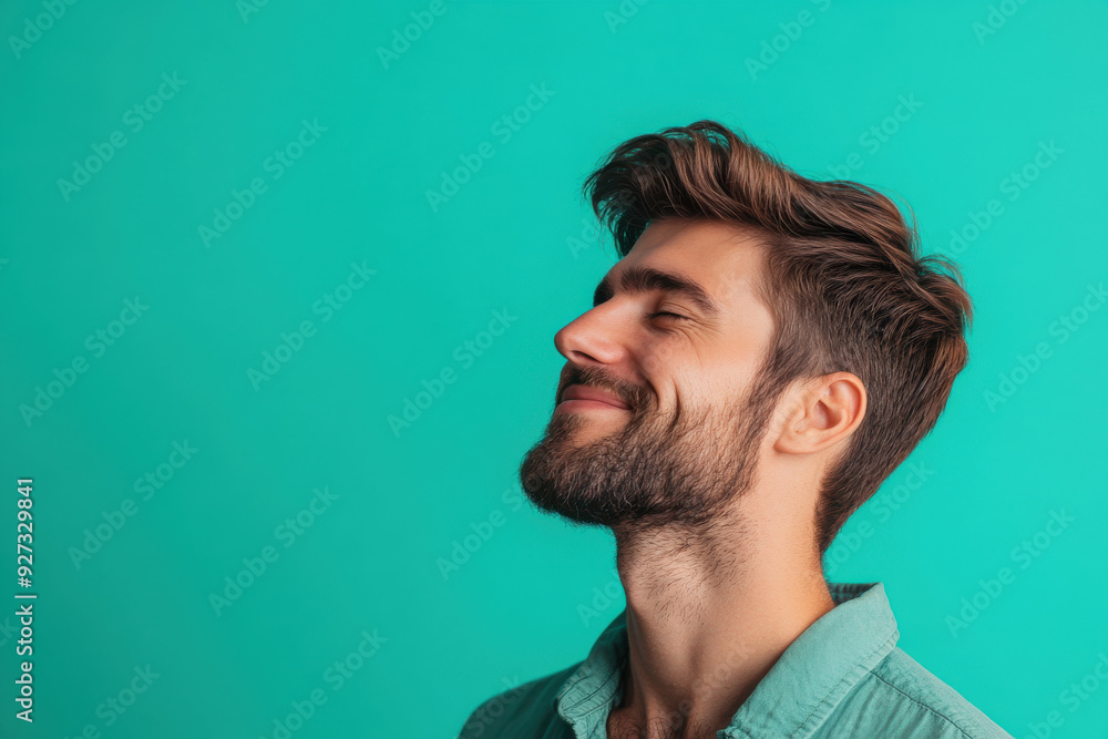 A close up of a man's face with her eyes closed A close up of a man's face with her eyes closed