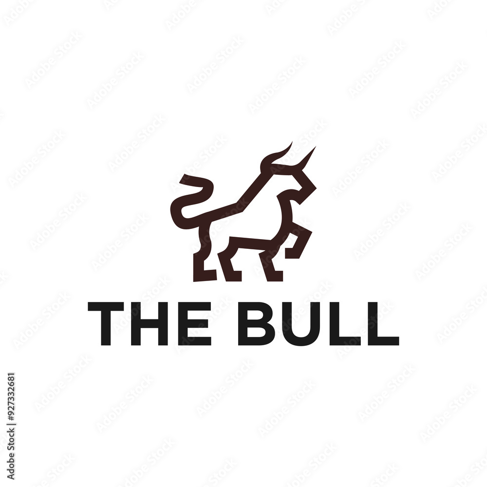 simple bull line icon logo vector design, abstract modern logo pictogram design of bull or buffalo. simple bull line icon logo vector design, abstract modern logo pictogram design of bull or buffalo.