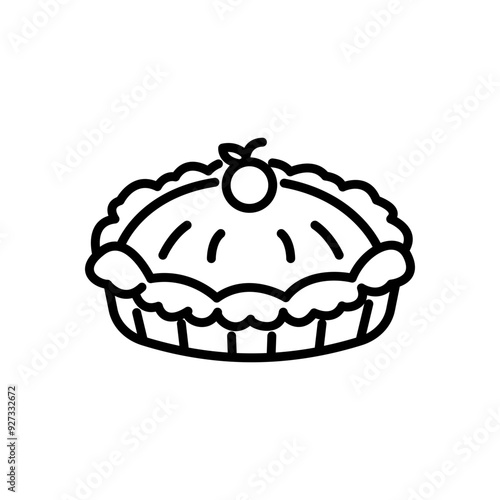 pie icon vector in line style