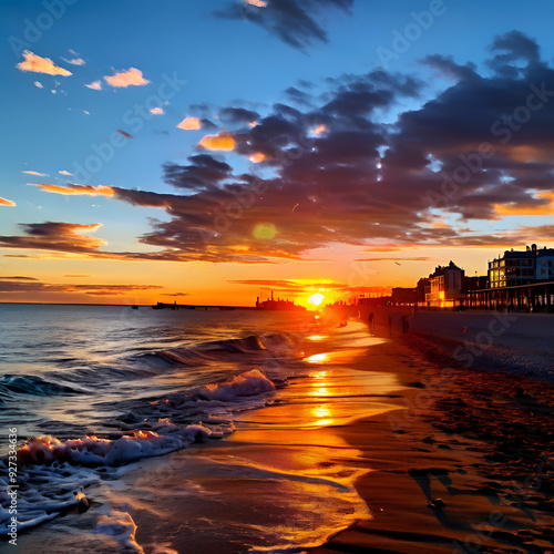 Brilliant Sunset at Brighton Beach 4k