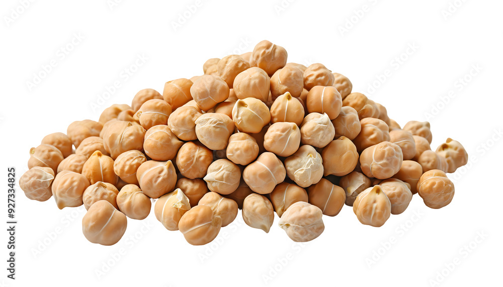 a bunch of chickpeas on a white isolated background. Generative AI. a bunch of chickpeas on a white isolated background. Generative AI.