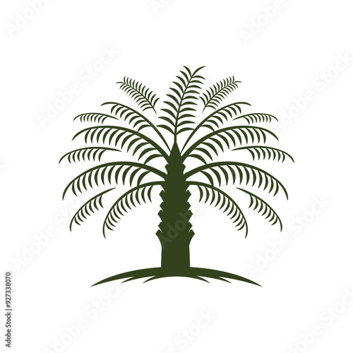 Tree Palm oil illustration design template