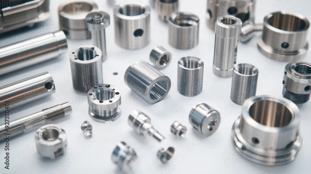 Closeup of Metal Parts for Machine Engineering Closeup of Metal Parts for Machine Engineering