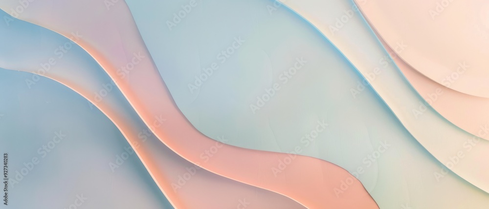 Obraz premium Soft, pastel-colored abstract waves create a serene and soothing visual flow, evoking a sense of calmness and tranquility.