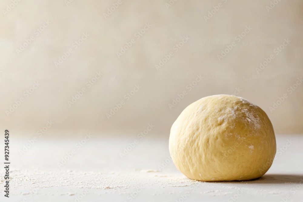 Elegant close-up of smooth freshly kneaded dough resting on a clean surface Elegant close-up of smooth freshly kneaded dough resting on a clean surface