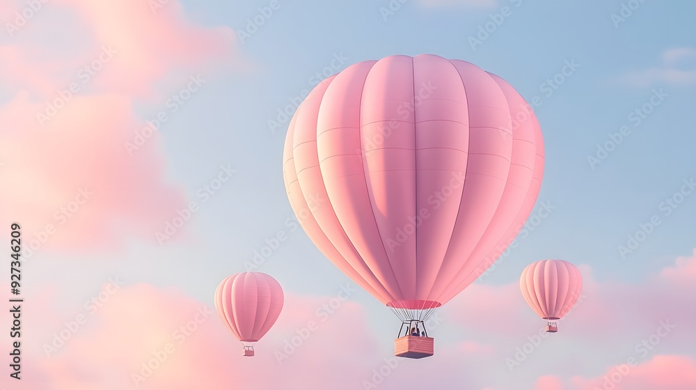 Fototapeta premium pink hot air balloon background