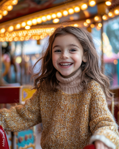 Professional photo of a child having the best time ever in an amusement park photo