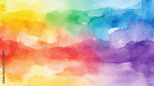 A vibrant watercolor background featuring a blend of rainbow colors.
