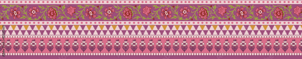 seamless beautiful wallpaper cards border design floral leaf vintage ornament Victorian ethnic print paisley pattern