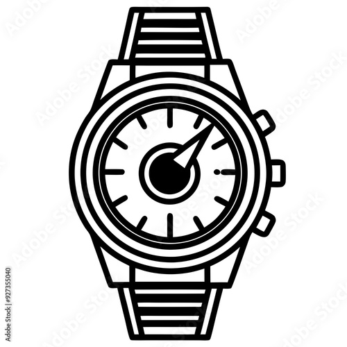 royal premium hand watch vector icon line art