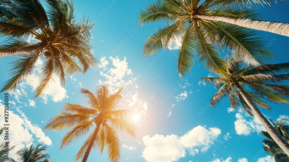 Palm Trees Under a Sunny Sky Palm Trees Under a Sunny Sky