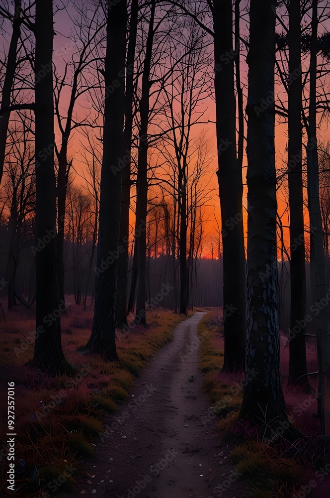 Obraz premium sunrise in the forest