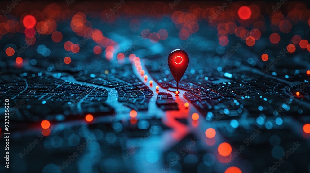 The AI-generated digital GPS location map, marked with a pin and route path, is ideal for illustrating navigation and mapping concepts. The AI-generated digital GPS location map, marked with a pin and route path, is ideal for illustrating navigation and mapping concepts.
