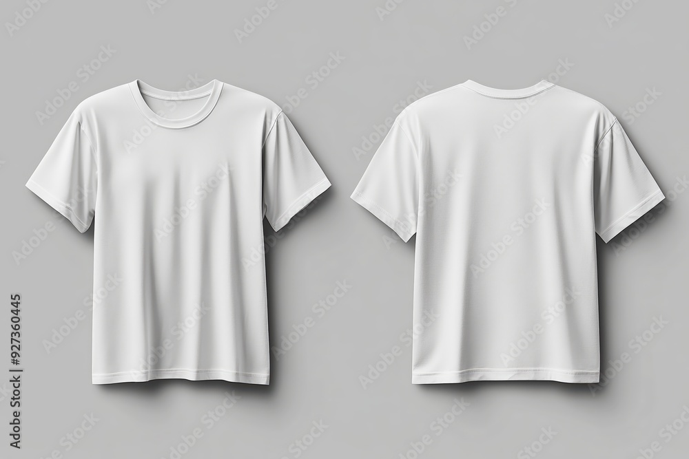 White t-shirt template, front and back view vector illustration White t-shirt template, front and back view vector illustration