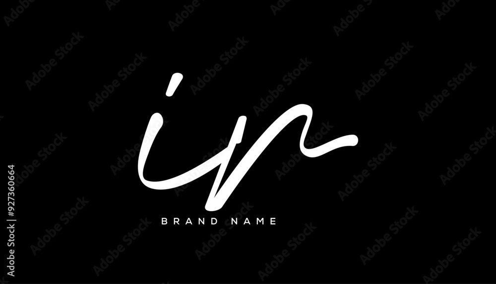 IR letter beauty handwriting vector logo. IR letter beauty handwriting vector logo.