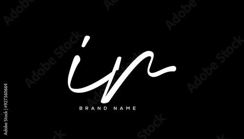 IR letter beauty handwriting vector logo. 