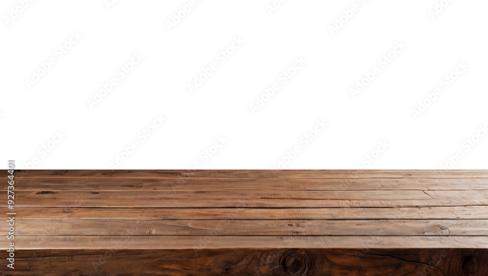 Empty wooden table top in warm brown tones, perfect for showcasing products or creating a rustic display,transparent background png file. Empty wooden table top in warm brown tones, perfect for showcasing products or creating a rustic display,transparent background png file.