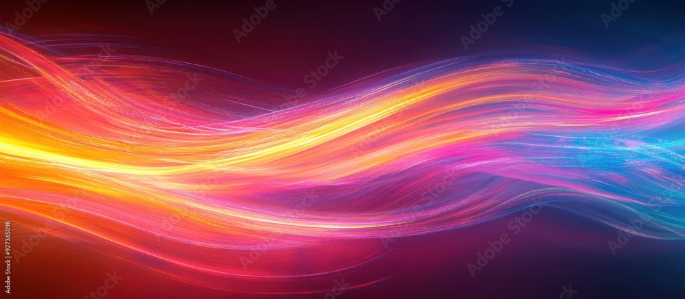 Obraz premium Vibrant Abstract Light Streaks in Motion on a Dark Background - Dynamic and Colorful Digital Art