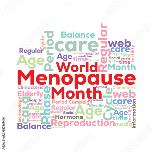 World Menopause Month. banner background vector illustration with awareness design.