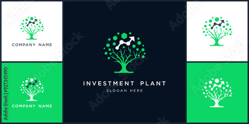 Vector of investment logo dan icon design template, can be used in various media easily, editable