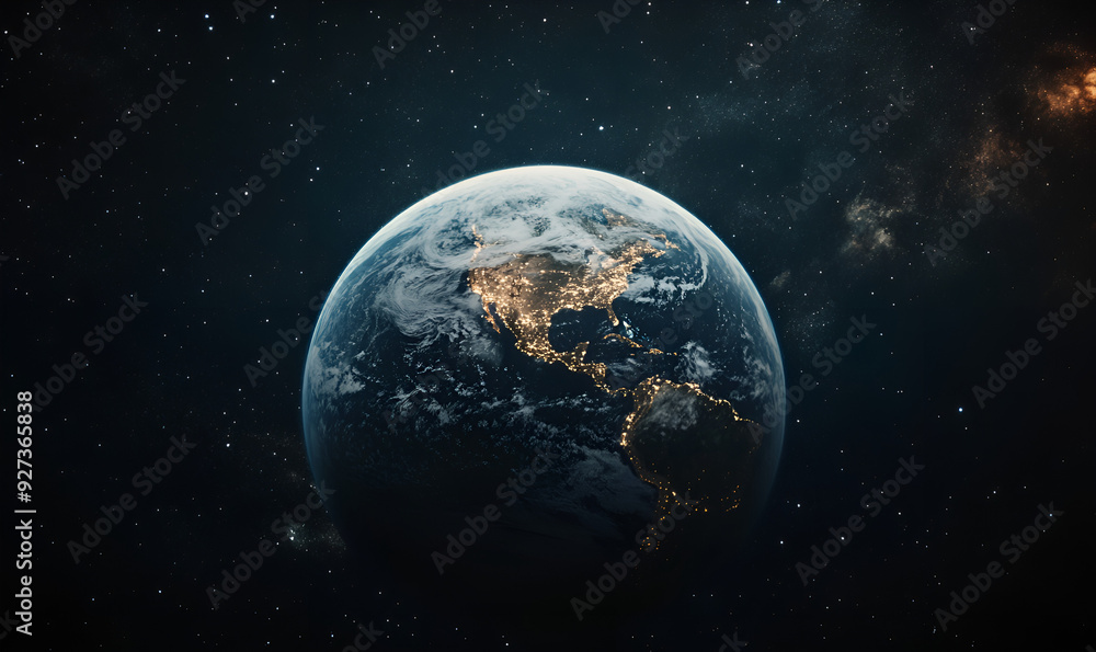 The view of the Earth from the universe Side view. The view of the Earth from the universe Side view.