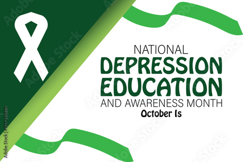 National Depression education and awareness month. banner background vector illustration with awareness design.