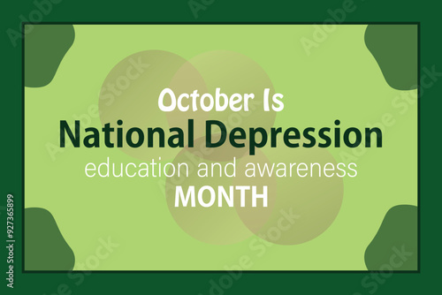 National Depression education and awareness month. banner background vector illustration with awareness design.