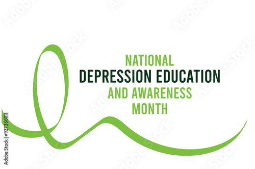 National Depression education and awareness month. banner background vector illustration with awareness design.