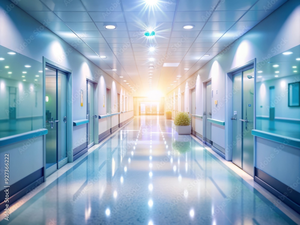 Softly blurred hospital or clinic corridor with diffuse light, ideal for overlaying text or graphics, conveying a sense of medical institution or healthcare environment. Softly blurred hospital or clinic corridor with diffuse light, ideal for overlaying text or graphics, conveying a sense of medical institution or healthcare environment.
