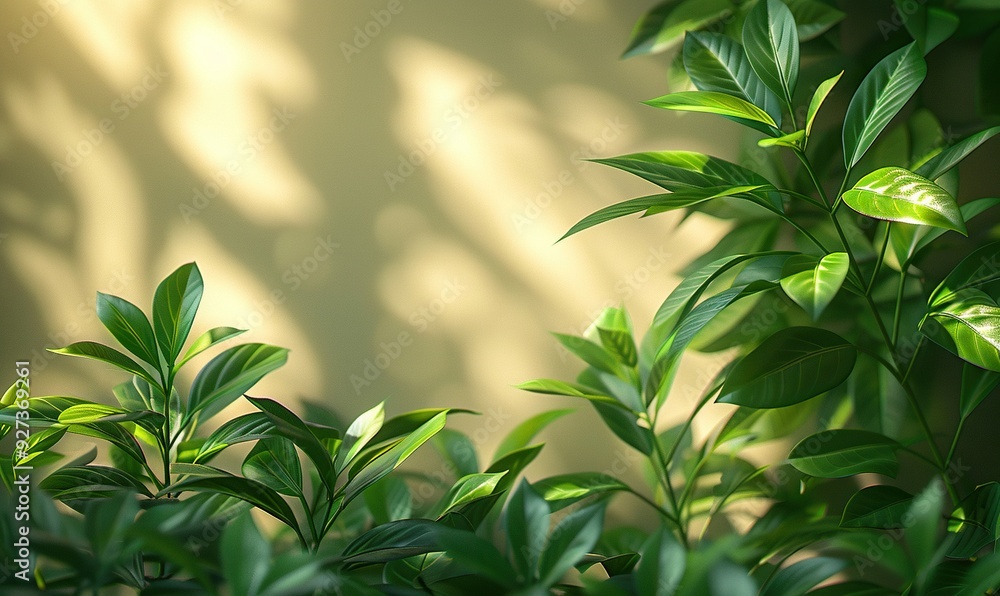 Minimal abstract background featuring blurred leaf shadows on a white wall, ideal for product presentation during spring and summer. Minimal abstract background featuring blurred leaf shadows on a white wall, ideal for product presentation during spring and summer.