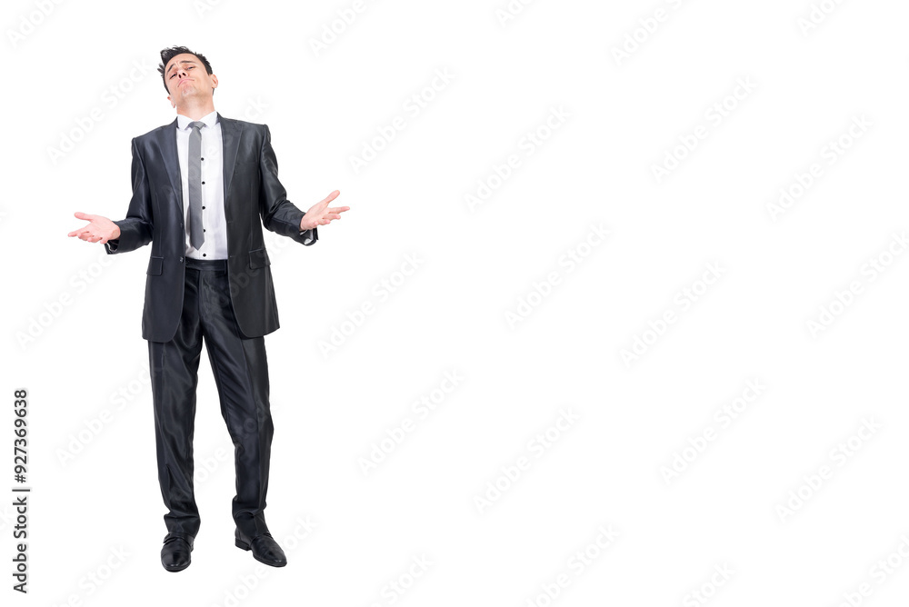 Arrogant boss in formal suit. White background. Arrogant boss in formal suit. White background.