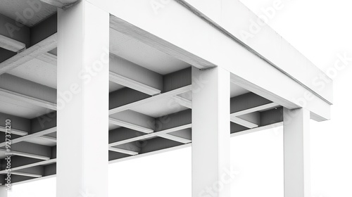 Realistic Building Beam with Precise Details on a White Background - A Study in Architectural Structure
