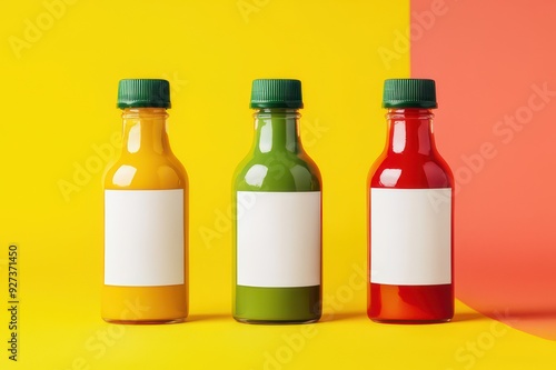 Mockup of condiment bottles