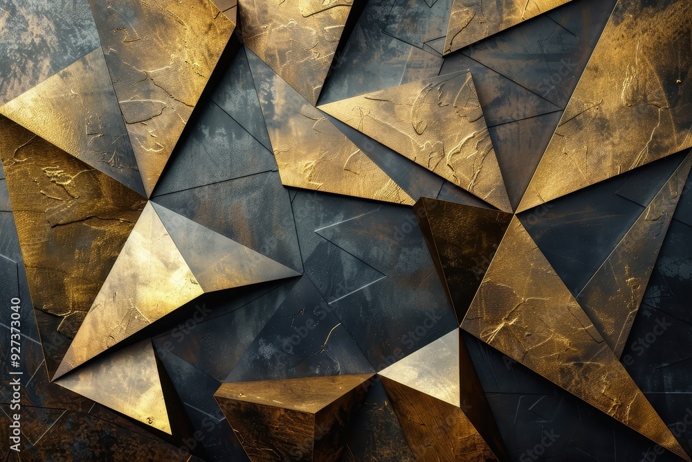 Abstract Geometric Pattern of Gold and Black Abstract Geometric Pattern of Gold and Black