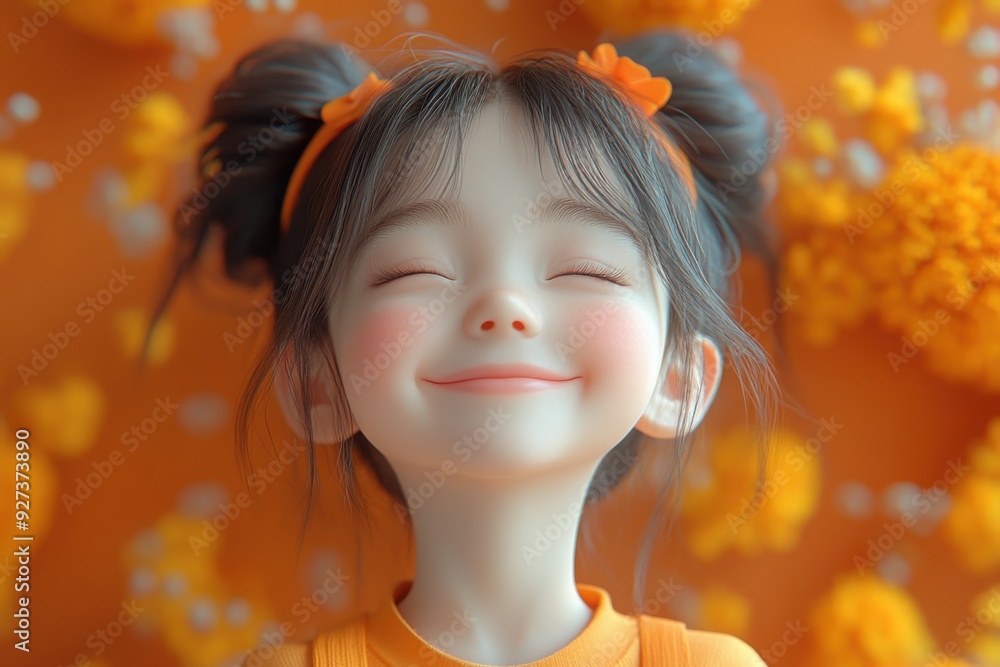 Portrait happy girl avatar, funny facial expression, 3d style cartoon character Portrait happy girl avatar, funny facial expression, 3d style cartoon character
