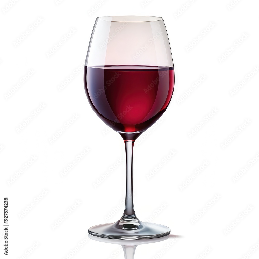 Elegant glass of red wine on a white background. Generative AI Elegant glass of red wine on a white background. Generative AI