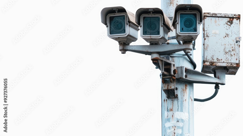 CCTV traffic camera on white background CCTV traffic camera on white background