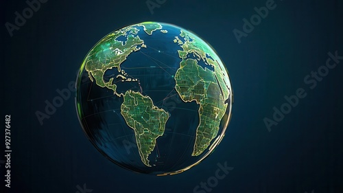 Global online trade, holographic country connections, digital business network, futuristic world map
