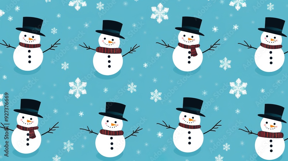 Snowman Background Pattern: Cheerful and Festive Design Featuring Repeating Snowman Motifs Against a Winter-Themed Background. Perfect for Holiday Decorations, Greeting Cards, and Seasonal Crafts. Snowman Background Pattern: Cheerful and Festive Design Featuring Repeating Snowman Motifs Against a Winter-Themed Background. Perfect for Holiday Decorations, Greeting Cards, and Seasonal Crafts.
