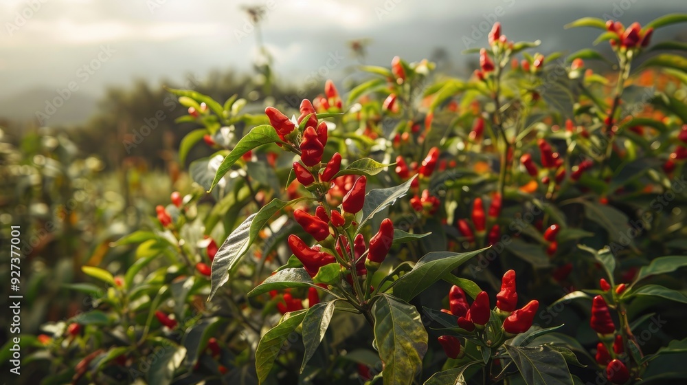 Cayambe plant of spicy red peppers Cayambe plant of spicy red peppers