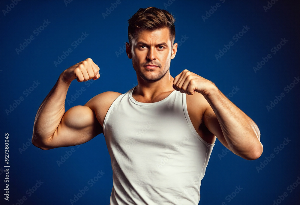 muscular man with arms raised muscular man with arms raised
