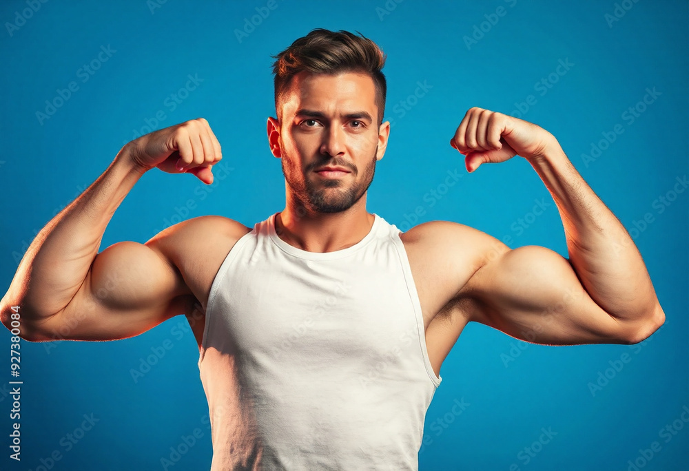 muscular man with arms raised muscular man with arms raised